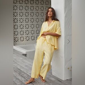 Piyama Lounge Set Lyocell Linen - Mimosa